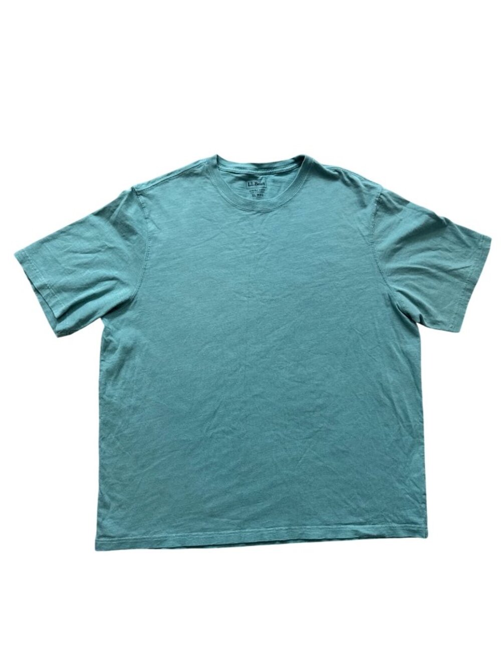 L.L. Bean Mens Slightly Fitted Organic Cotton T-Shirt XL Regular Teal Blue